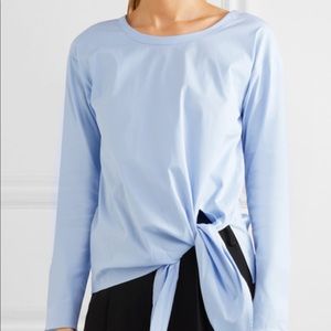 Theory blue poplin tie top